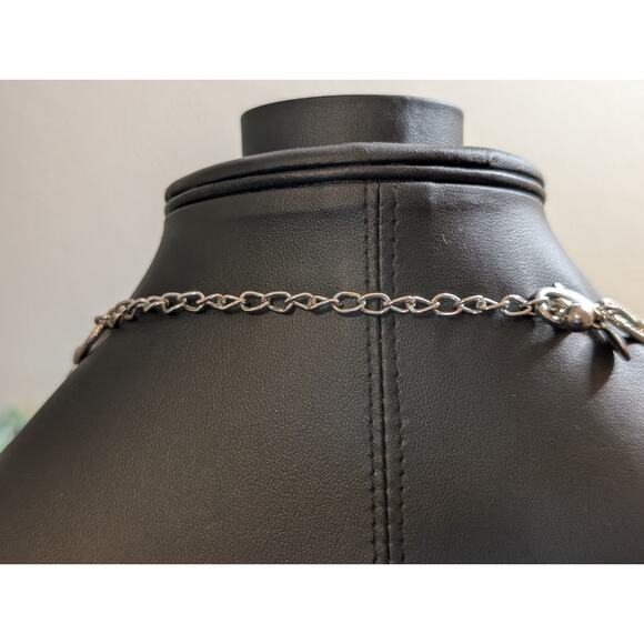 Chico's Designer Signed Chunky Silver Tone Bead Ball 1 to 2 Strand Necklace - Picture 8 of 9